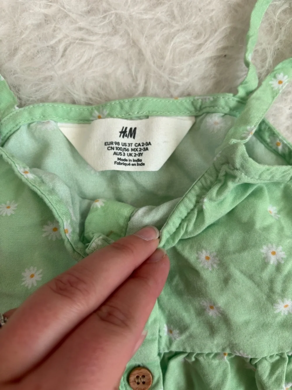 H&M Girls Cottagecore Light Green Floral Cropped Tank & Flare Pants Set